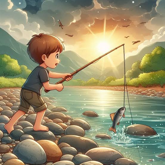 The image features a young boy fishing by a river with his fishing rod. The sun is setting behind him, creating a beautiful backdrop for this outdoor activity. There are several birds flying around the scene, adding life to the peaceful atmosphere. The image also includes text that reads "Good Day Everyone Feels like Web3 is entering a new phase - one where attention, information, and coordination are becoming the real infrastructure layer". This message seems to be related to the post about Web3, as it references the concept of decentralization in the cryptocurrency world.

The image captures the essence of fishing by a river with the sun setting behind the boy, creating an idyllic scene that showcases both nature and human activity.
