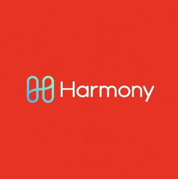 The image displays the Harmony logo, featuring a stylized "H" icon next to the word "Harmony" in white text against a solid red background. The logo visually represents the Harmony Protocol brand mentioned in the post, which is preparing to shut down its network and migrate its $ONE token to Ethereum after seven years of operation.