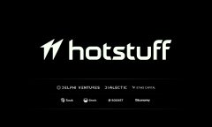 The image shows a black background with white text that reads "Hotsuff". Below this, there are logos for various companies such as "DELPHE ENTERPRIS", "ZLOOKIC", "VIRUS DATABASE", "STOCKOFTYPE", and "01EXCHANGE". The image also contains a small logo of a person's face.