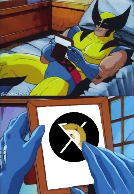 A two-panel comic image showing Wolverine reading a book in bed, while the second panel depicts someone holding up the book to reveal its cover, which has the GitHub Octocat logo with the iconic glasses X-ed out.