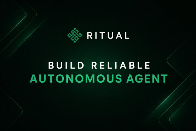 A dark-themed promotional graphic with the text 'RITUAL' and the slogan 'BUILD RELIABLE AUTONOMOUS AGENT'.