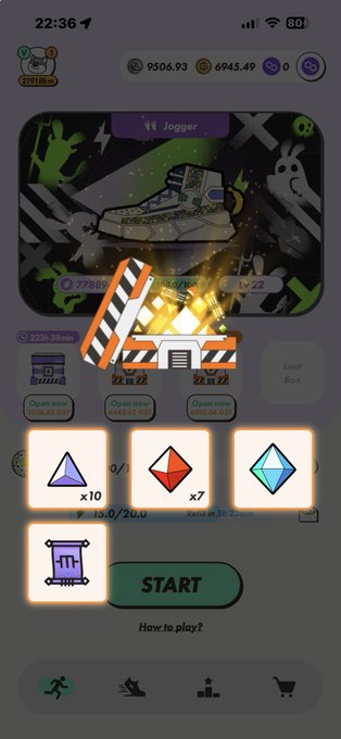 The image shows a phone screen with an app icon, which appears to be a game or puzzle. The main focus of the image is a small square containing a cartoon character wearing a pair of shoes. There are several other icons displayed on the screen as well, but they do not seem to be related to the main content.