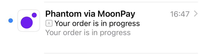 "The best notification you can receive @ moonPay".