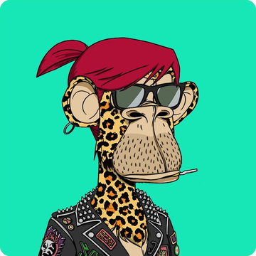 The image features a cartoon monkey wearing sunglasses, a leather jacket with spikes, and a bandana around its neck. The monkey appears to be smoking a cigarette while standing against a blue background. In the caption below the image, there are two versions of the same character from different sources - one being an Eth version and another being an ApeChain version. This suggests that the image might have been created by someone who is comparing or contrasting these two characters in terms of their appearance, style, or other aspects.