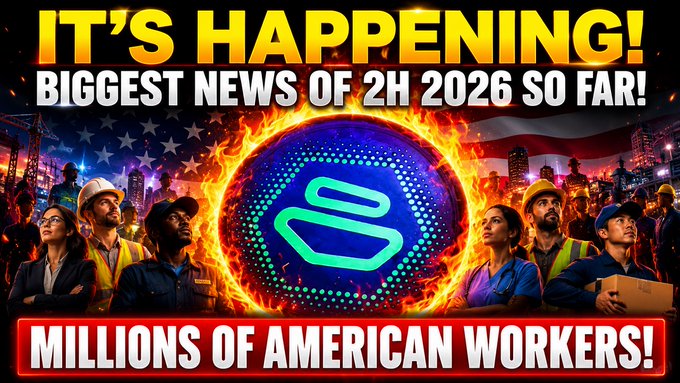 A YouTube thumbnail with bold text reading "IT'S HAPPENING! BIGGEST NEWS OF 2H 2026 SO FAR!" at the top and "MILLIONS OF AMERICAN WORKERS!" at the bottom, featuring the ZBCN crypto logo surrounded by flames, with American flag imagery and diverse workers in the background. The promotional graphic relates to the post's discussion of covering the PACT project in a Coin Vault video and inviting a guest to discuss both PACT and ZBCN cryptocurrencies.