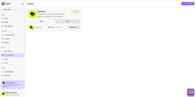 A ChatGPT Projects interface showing 'Clientnod' in review status with 25.76K tokens and -31.75% token change.