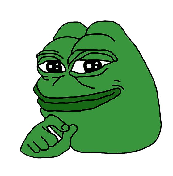 The image shows the classic "Smug Pepe" frog meme with a self-satisfied expression and pointing gesture, which connects to the post about a trader reflecting on a previous win with $pepe before losing on $catwifhat, using the meme to convey their smug yet resigned attitude about the cyclical nature of crypto gains and losses.
