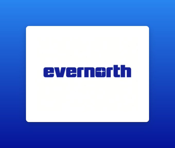 The image displays the Evernorth logo in bold blue lettering on a white card against a blue background, visually representing the company that shareholders of Armada Acquisition Corp. II approved a business combination with, paving the way for the XRP treasury company to list on Nasdaq.