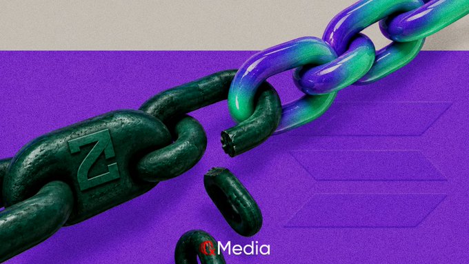 A 3D-rendered image of a heavy metal chain, with one black link marked 'Z' breaking apart from colorful iridescent links, with 'eMedia' branding at the bottom.