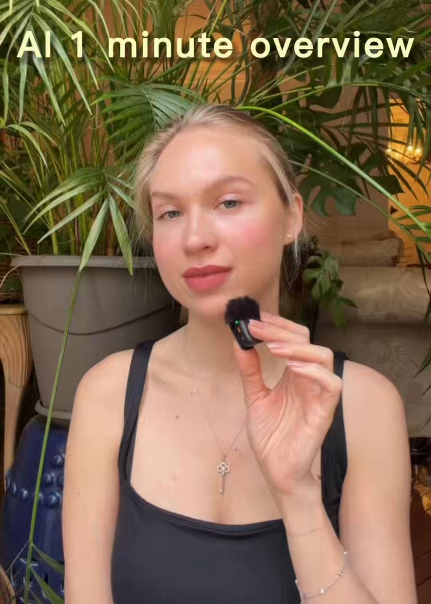 The image features an attractive young woman wearing a black dress with her hand resting on top of a black hairbrush. The caption from the image suggests that this was likely captured during a 1-minute review, possibly related to AI or finance topics like ChatGPT and Zcash bugs in the news.
