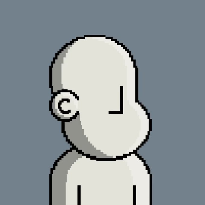 The image features a pixel art of a person, specifically a cartoon style drawing or drawing made up with lines and dots, which looks like a man's head from above looking down. The picture is a closeup and takes center stage on the platform, possibly on an album cover or webpage dedicated to selling artwork created by a character named NPC #28544. This character has recently sold for 1.6eth, which is the highest sale on this particular collection of art pieces.