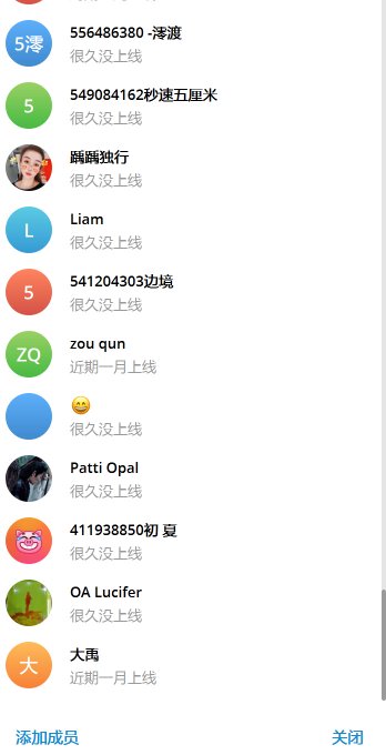 A Telegram group member list showing most users are offline ("很久没上线" meaning "haven't been online for a long time"), with names like "Liam," "Patti Opal," and "OA Lucifer," visually reinforcing the post's claim that the crypto community has largely gone quiet. Only a couple of members show recent activity ("近期一月上线"), highlighting the dormant state of the group.