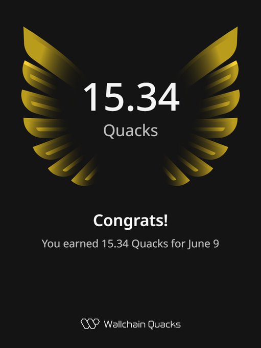 The image shows a gold-colored logo with the text "15.34 Quacks" written below it, which indicates that the creator has earned 15.34 Quacks for their project or campaign. The post also mentions that the creator's audience is important in determining the success of their projects and that they should focus on creating content that appeals to their target audience.