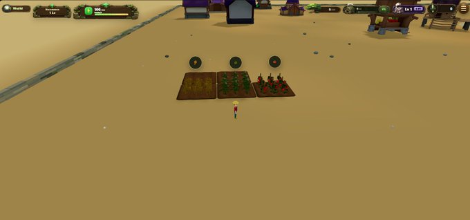 The image features an advertisement for a farming video game called "GreenWorldBase", which has been released recently. The game is about growing crops and managing a farm. A person can be seen standing next to their crop, indicating that they have harvested something from the field. The image also includes text that reads "@baseapp" and "@greenworldbase".