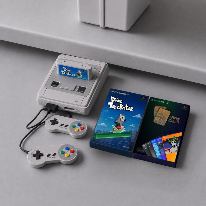 The image features a Nintendo Wii game console, two video game controllers (specifically, the Classic Controller), and some game cases for the Wii games "Dino Tic-Tac Toe" and "Disc Tic-Tac Toe". The game console is placed on top of a table. There are three game cases in total: one for "Dino Tic-Tac Toe", another for "Disc Tic-Tac Toe", and the third case contains a single game, which appears to be a different game from the two others. The image also includes a caption that reads "READY PLAYER 2 New games are loading soon and your favorite Disc Trickster is about to get its first tournament Winning’s only fun when somebody else loses Lives refill eventually... But you can Skip the wait with Stars dogs.dev/stars?utm_sour".