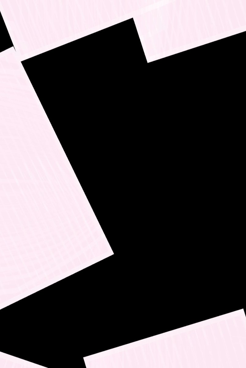 The image features a black background with pink squares scattered throughout. There are no texts or other objects present in the scene. The arrangement of the pink squares creates an abstract pattern that appears random but could be interpreted as a form of art or design.
