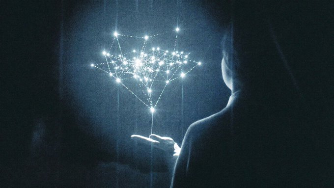 A person's silhouetted hand cradles a glowing constellation of connected nodes, evoking the fragile yet expanding reach of a growing network. The luminous web symbolizes the still-nascent but multiplying adoption referenced in the post about REP's 3x user growth.