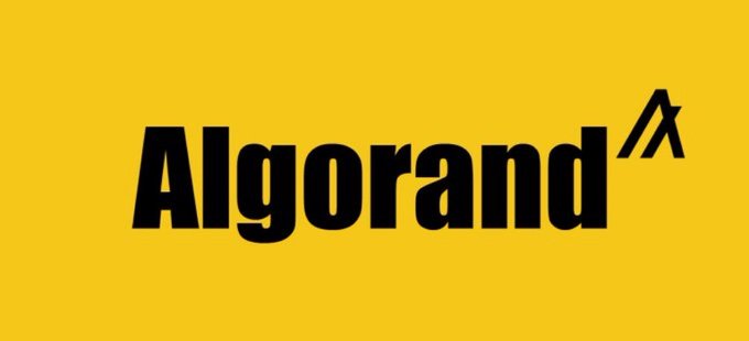 The Algorand logo displayed in bold black text on a solid yellow background.