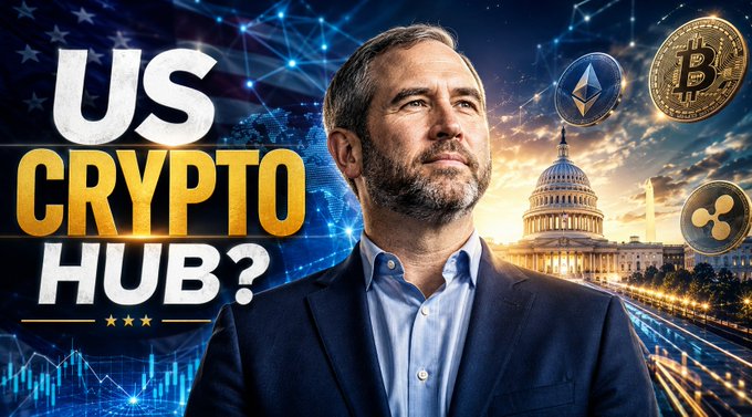 A YouTube thumbnail titled 'US CRYPTO HUB?' features a man in a suit with the U.S. Capitol building, Bitcoin, Ethereum, and Ripple coins in the background.