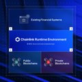 A low-resolution dark blue screen displaying system settings or features, including 'Analog Pursuit System' and 'Chaostika Rendition Environment' with options for 'Noise Reduction' and 'Frame Stabilization'.