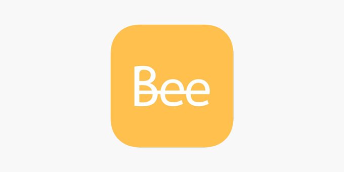A yellow rounded-square app icon displays the white text "Bee" in its center, representing the Bee Network app logo that users utilize to mine and now sell their Bee tokens.