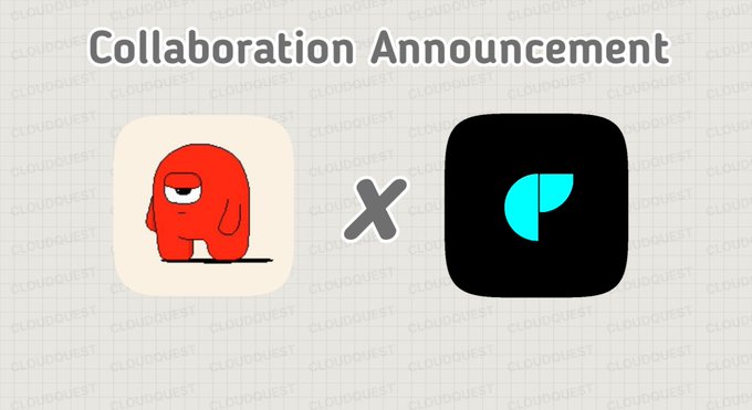 The image features a poster with two cartoon characters, one red and one blue, positioned side by side against a gray background. The text "collaboration announcement" is written above them, indicating that there's an upcoming collaboration or event related to their work. Below this, there are two lines of text in black color: the first line reads "I secure wl for the upcoming NFT gloombles Collection", and the second line says "I secure wl for the upcoming NFT gloombles Collection". The poster also includes a small image of an artist's name.