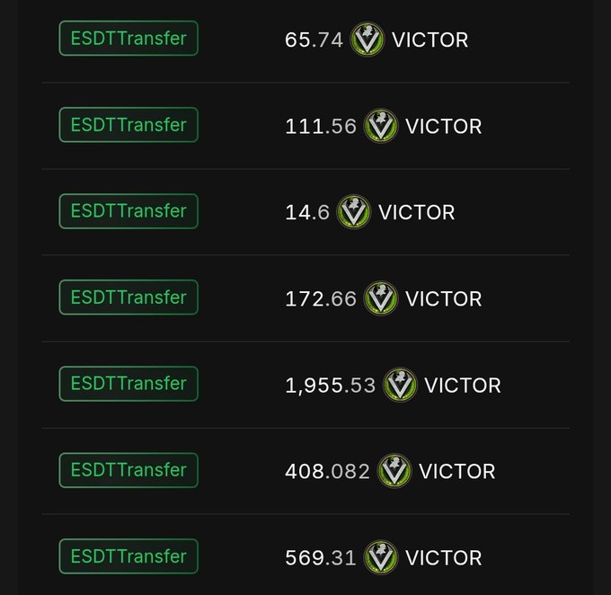 The image features a screen filled with information about Ethereum transactions, displaying various labels including "ESDT Transfer", "ESDT Transfer", "ESDT Transfer", "ESDT Transfer", "ESDT Transfer", "ESDT Transfer" and "ESDT Transfer". The text on the screen provides details related to the transactions in terms of their value. These transactions are related to a cryptocurrency called "@SVictorUniverse". The post is discussing how to stake rewards from this cryptocurrency, providing an overview of the process and giving instructions for successfully staking rewards by claiming them with their tokens or leveraging some other means.