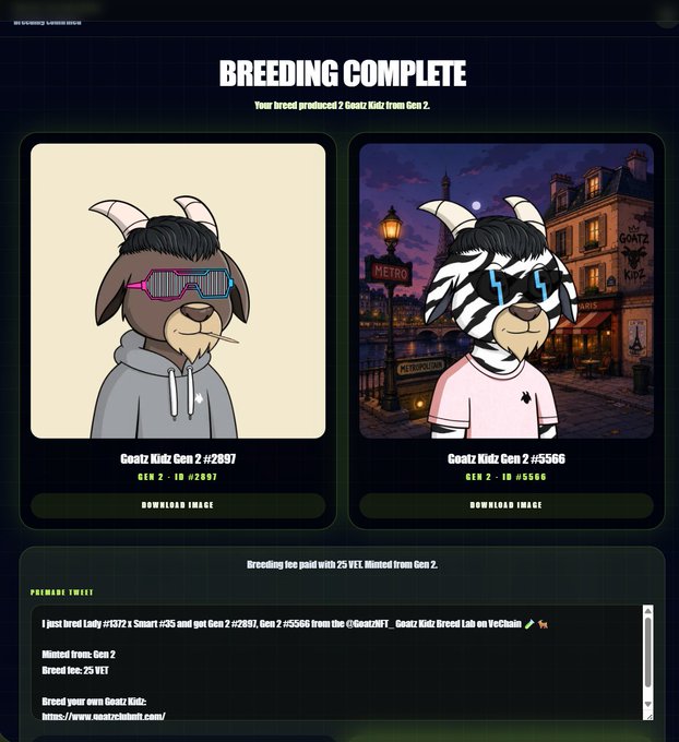 The image displays a website page dedicated to breeding goats, with two goats featured prominently - one wearing glasses and another wearing a zebra print shirt. The text on the webpage provides information about these goats and offers an item for sale, likely a breed of goats or a breed kit. The content appears to be primarily focused on breeding and selling goats rather than providing detailed instructions on how to breed them properly.