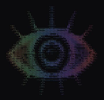A stylized eye logo composed of colorful code-text arranged in a symmetrical pattern, representing the @0xNTRPY project and its CHAOS token mentioned in the post. The digital, code-based aesthetic reflects the technical and crypto-focused nature of the DAO Launchpad initiative.