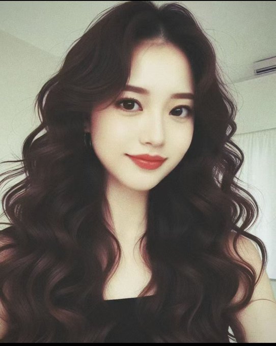 The image features a woman with long brown hair, wearing a black top, and red lipstick. She has her hair styled in loose curls that fall over her shoulders. The photo also includes text elements such as "给Anna介绍对象成功", "#蓝朋友", and "#bsc". These elements suggest the image is related to a post or social media account where Anna, the woman with long brown hair, has posted something. The content of the post seems to be about Anna's life or experiences, as she shares her thoughts on a particular topic.