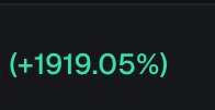 A dark screen displays the text '(+1919.05%)' in bright green.