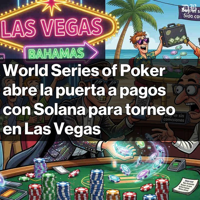 The image features an advertisement for the World Series of Poker with a cartoon depiction of people playing poker at a table. The text in the image promotes the idea that players can buy tickets online, which would allow them to participate in the game without having to physically be present at the venue. This is similar to how Bitcoin works, as it allows users to buy and sell digital currency without needing a traditional bank account or credit card.