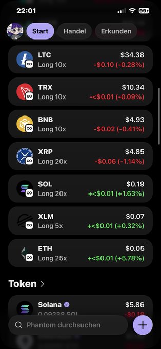 The image shows a phone screen displaying various cryptocurrency trading app options, including Bitcoin, Etherium, Ripple, and Litecoin. The user interface has a dark background with white text, making it easy for users to navigate through the different cryptocurrencies available on the app. The post about the app is titled "Etherium hätte mir sagen müssen Boden war noch net ich bin so bad". This title suggests that the user might be interested in Etherium as a potential investment or trading option, and they are looking for more information on how to use the app.