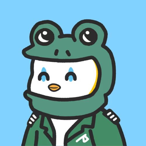 A cartoon character wearing a green frog hoodie and matching green jacket smiles against a light blue background, visually representing the idea that taking small, playful steps (symbolized by the cute, approachable frog persona) leads to larger achievements.