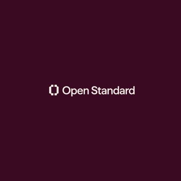 The image displays a minimalist dark purple background featuring the text "Open Standard" alongside a small bracket-like logo. It appears to be a branding or title card related to the post about the Open USD (OUSD) stablecoin consortium controversy, where major South Korean companies like Samsung Electronics are distancing themselves from the project after being listed as members.