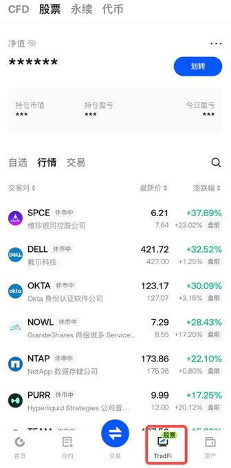 The image displays a screen with various information related to a stock trading platform, such as a list of companies, their prices, and other data points. The text "Gate美股交易" stands out among the details, suggesting that this is an active stock market application. There are also several tabs open on the screen, which could indicate multiple activities or sources of information being accessed simultaneously by the user. In addition to these, there's a small red button located towards the bottom center of the image, potentially representing actions such as navigation or submission of data for further processing within the stock trading platform.
