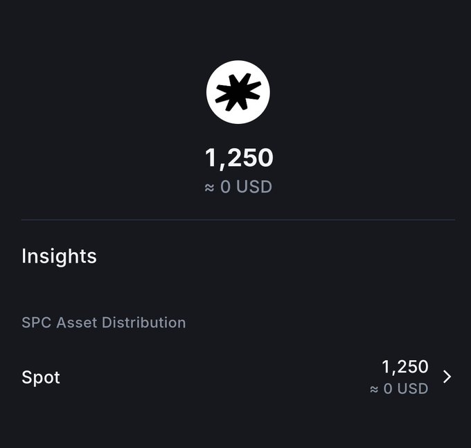 The image shows a screenshot of a screenshot of an Instagram screen, featuring a black background with a white star graphic at the center. There are two numbers 1,250 and 0 US Dollars displayed below the star graphic. The text "In insights" appears below the main item in the image, while the post's description indicates that it is about a leveraged prediction market, likely involving cryptocurrency called Solana, aimed at teaching users more about transparency than rewards through campaigns on Instagram.