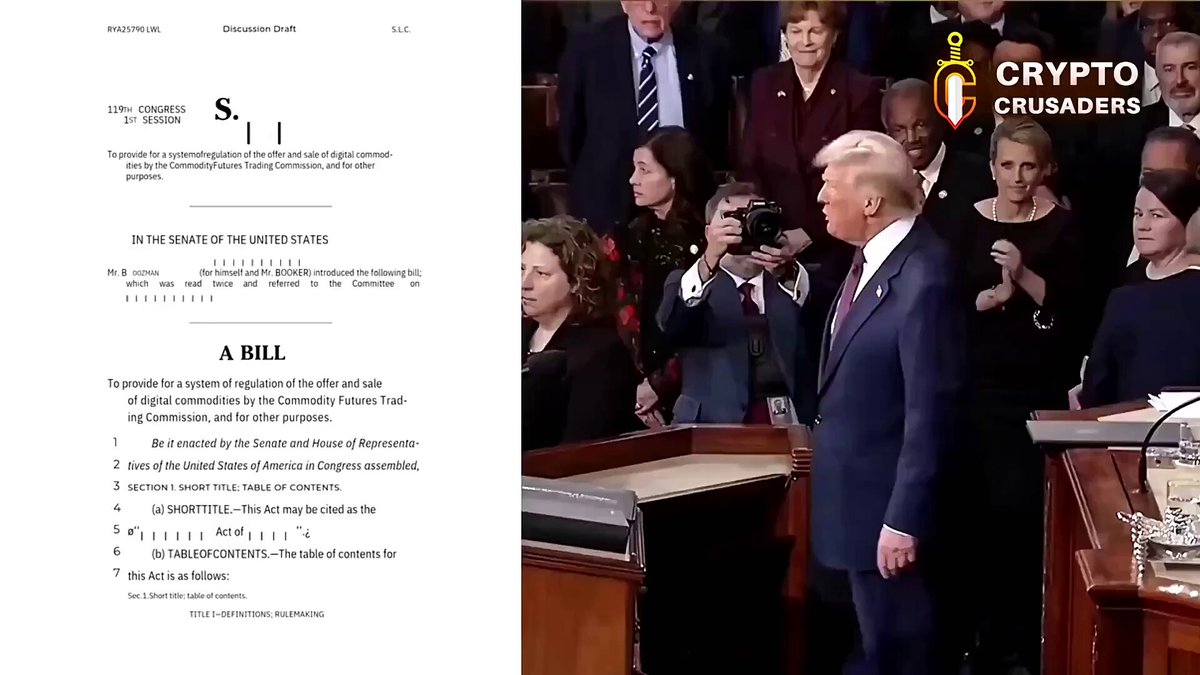 The image shows a man standing at a podium, possibly delivering a speech or addressing an issue. The text of the image includes phrases such as "THE GREAT RESET IS HERE! BREAKING: THE CLARITY Act hits the Senate for markup in JUNE $XRP ARMY WE ARE ALMOST THERE!!". This suggests that there is some sort of event related to cryptocurrency, and the man at the podium might be discussing or addressing this topic. The image also includes a bill and a crowd of people, indicating that it could be part of a larger political or legal proceeding involving the cryptocurrency industry.