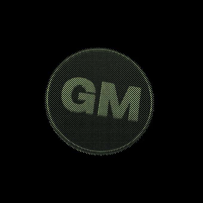 A circular yellow dotted logo displays the letters "GM" against a black background, serving as a visual representation of the ticker symbol in question. The image ties directly to the post's inquiry about whether GM is performing better or worse than GN.