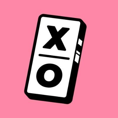 A bold black-and-white graphic of a remote-like device featuring a large "X" above an "O" on a pink background, with "XO" prominently displayed as the central design element. The image visually represents the "XO" platform mentioned in the post, tying to the acronym while the clicker/remot