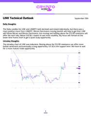 A 'UMC Technical Outlook' document dated September 12th presents a daily insights analysis stating UMC was sidelined and closed indecisively, but offering a more bullish sentiment after bouncing above the $2.00 resistance, with an attached price chart showing a 'Short-term trade triggered' signal.