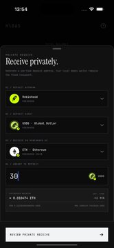 The image shows a screenshot of the Hades private mining interface displaying recipients including "Robloxand," "0XB - Sinai D1lar," and "ETH Ethereum," along with a transaction of "30" ETH (~$67k) and an account balance of 0.02674 ETH. This relates to the post's mention of $HADES, highlighting the platform's private mining feature and the user's optimism about the project's growth potential from a small value to potentially $20 million.