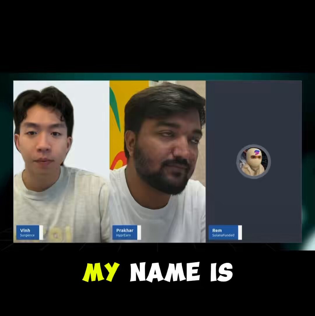 The image features three men's faces placed next to each other on a computer screen. The man on the left appears to be Asian, while the two men in the center are of Indian descent. Above their heads, there is a logo for Solana cryptocurrency, indicating that this could potentially be an educational or learning experience related to blockchain technology and digital currencies. Additionally, there is text below the image, possibly providing more information about the content or context.