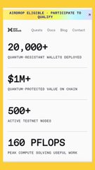 The image shows a phone screen displaying information about an event called "quip network". The text on the screen provides details about the event, including that it is taking place at a venue named "quip network" and that there are 160 participants who have joined for this event. Additionally, the post mentions that Quip Network has been working hard to prepare for Q-Day, which is expected in two days' time. The image also contains text about the Quip Network's website, where users can find more information or participate in a contest.