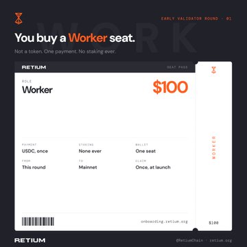 A digital receipt from Retiurn for purchasing a 'Worker' role in the MetisChain ecosystem for $100, part of 'Early Validator Round - 01', paid in USDC.
