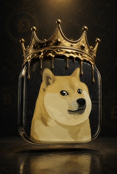 A digital illustration shows a Shiba Inu dog enclosed in a glass jar, topped with a golden crown dripping with honey-like liquid, set against a dark patterned background.