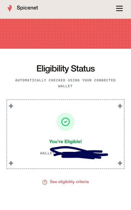 The image shows an app called SpiceNet Eligibility Checker, which is used for verifying one's eligibility for certain benefits or services. The app displays a message that reads "You're eligble! Wallet", indicating that the user has been approved for the benefit they were applying for. The app also provides instructions on how to complete any remaining tasks related to the application process.