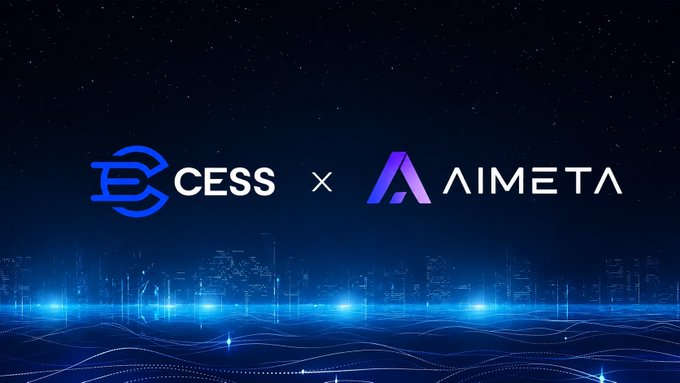 A promotional graphic displaying the logos of 'CESS' and 'AIMETA' separated by an 'x' against a dark blue cityscape background with glowing lights.