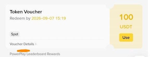 The image features a banner advertisement or a webpage promoting Bitcoin PowerPlay Leaderboards. The main focus of the image is the text "Binance PowerPlay Leaderboard reward received!", suggesting that someone has been recognized for their efforts on the leaderboard, possibly in terms of ranking or other achievements related to Bitcoin. The background color of the image is white and grey, which further emphasizes the details of the advertisement. The words "congrats" and "use" are also present in the image, indicating that the reward system encourages users to take actions for success in their Bitcoin endeavors.