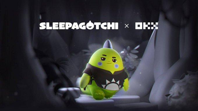 The image features a cartoon character dressed as a green monster, possibly a dragon or a troll, standing in front of a forest setting with trees surrounding it. The character appears to be walking towards something or someone, creating an interesting focal point for viewers. In the background, there is text that reads "Gm gSleep legends The future of Sleepagotchi could become much bigger than most people currently imagine Right now, many people only see: a sleep app But if you look deeper at the direction of the ecosystem... You can already see the bigger picture forming ↓ @sleepagotchi". This text seems to be related to the cartoon character and its surroundings.